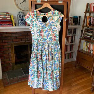 Hummingbirds and Flowers Retro Dress